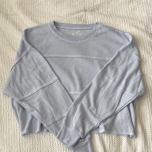 Hollister Crop Waffle Long Sleeve Shirt - Size: Small